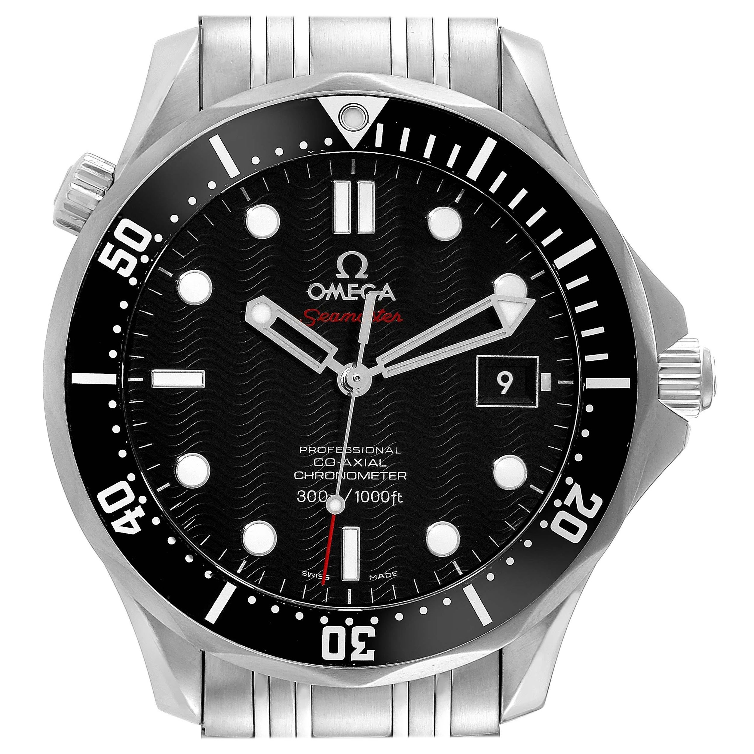 Omega Seamaster Black Dial Steel Mens Watch 212.30.41.20.01.002 Box Card For Sale