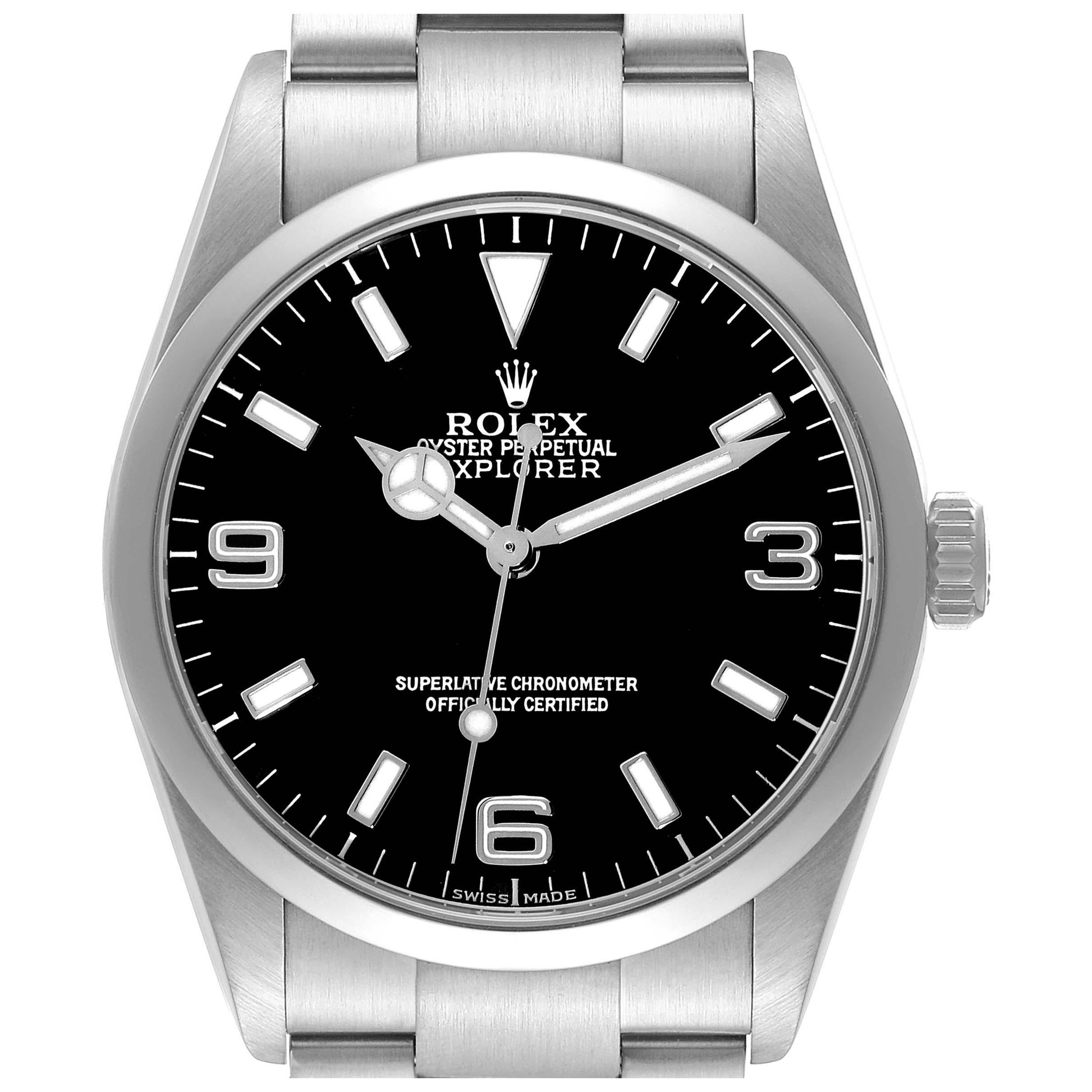 Rolex Explorer I Black Dial Steel Mens Watch 114270 For Sale
