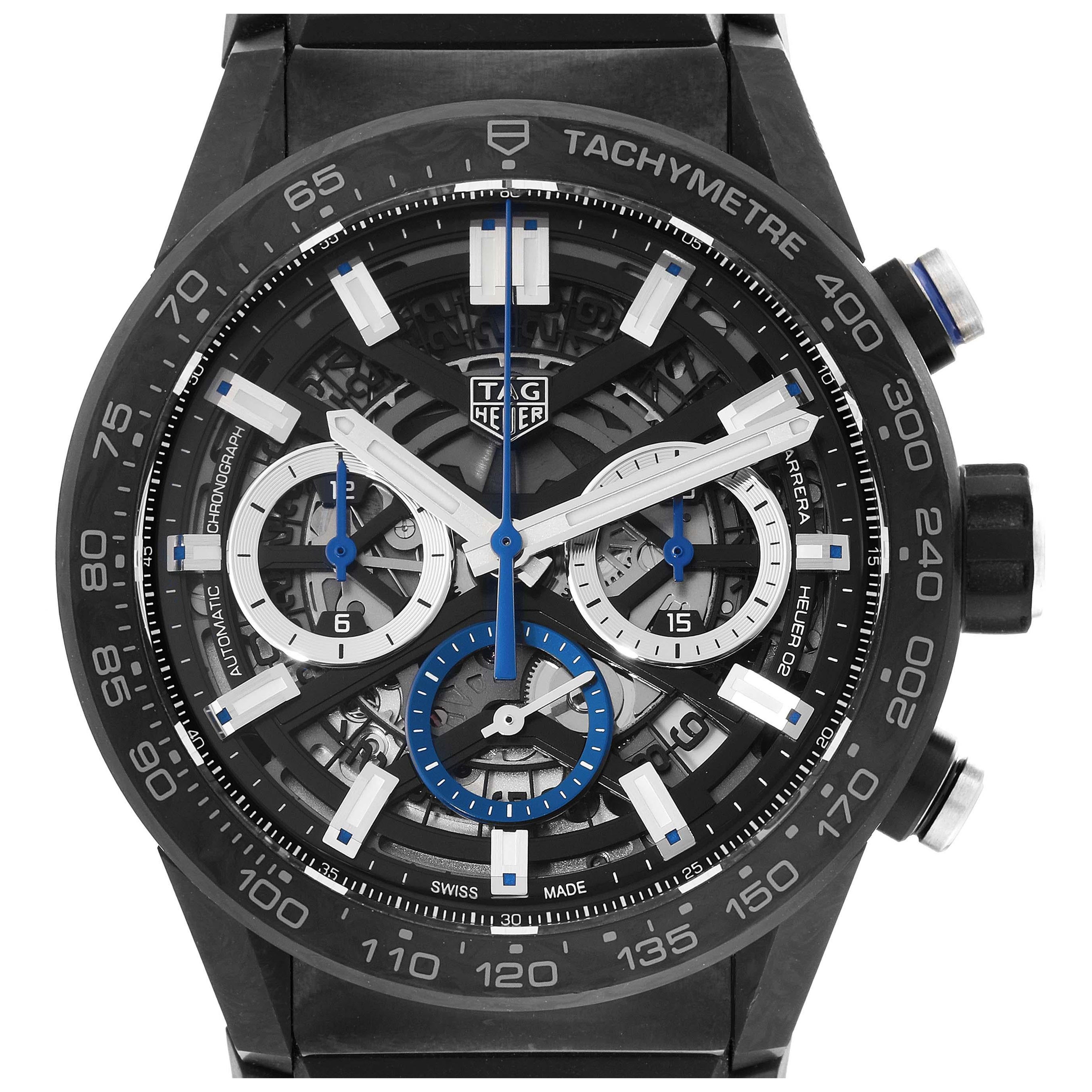 Tag Heuer Carrera Chronograph Limited Edition Steel Carbon Mens Watch CBG2017 For Sale