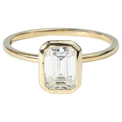 GIA Report Certified D VS 1 Carat Emerald Cut Solitaire Diamond Engagement Ring