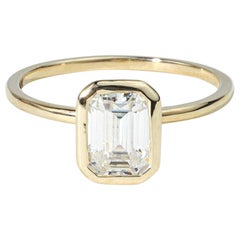 GIA Report Certified D VVS 1 Carat Emerald Cut Solitaire Diamond Engagement Ring