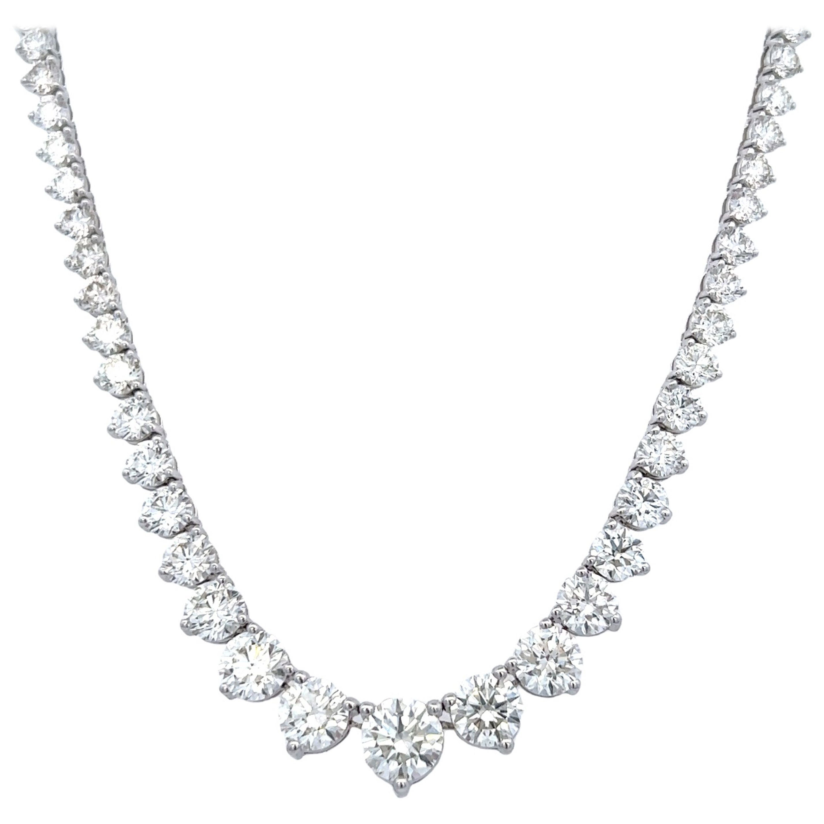Alexander Beverly Hills GIA 22.26ct Diamond Tennis Riviera Necklace 18k For Sale