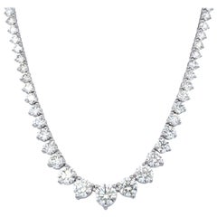 Alexander Beverly Hills Collier tennis Riviera en or 18 carats avec diamants 22,26 carats certifiés GIA