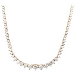 Alexander Beverly Hills Collier tennis Riviera en or 18 carats avec diamants 10,09 carats certifiés GIA