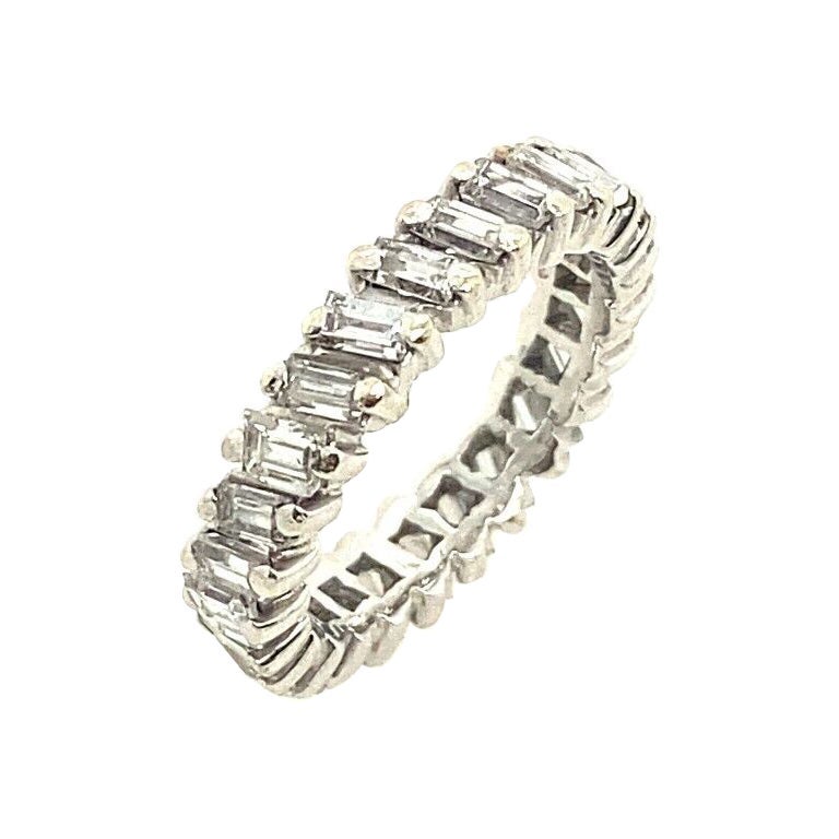 Vintage Baguette Diamond Full Eternity Ring Set with 2.0ct of Diamonds For Sale