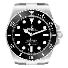 Used Rolex Submariner Non-Date Ceramic Bezel Steel Mens Watch 124060 Box Card