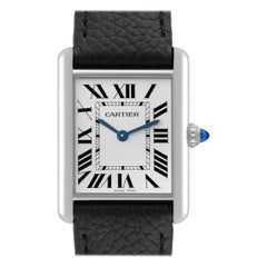 Cartier Tank Must Large Steel Silver Dial Ladies Watch WSTA0041 Box Card