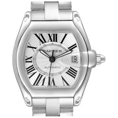 Cartier Roadster Large Silver Dial Steel Mens Watch W62025V3