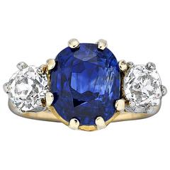 Tiffany & Co. Untreated Ceylon Sapphire Diamond Gold Ring 12