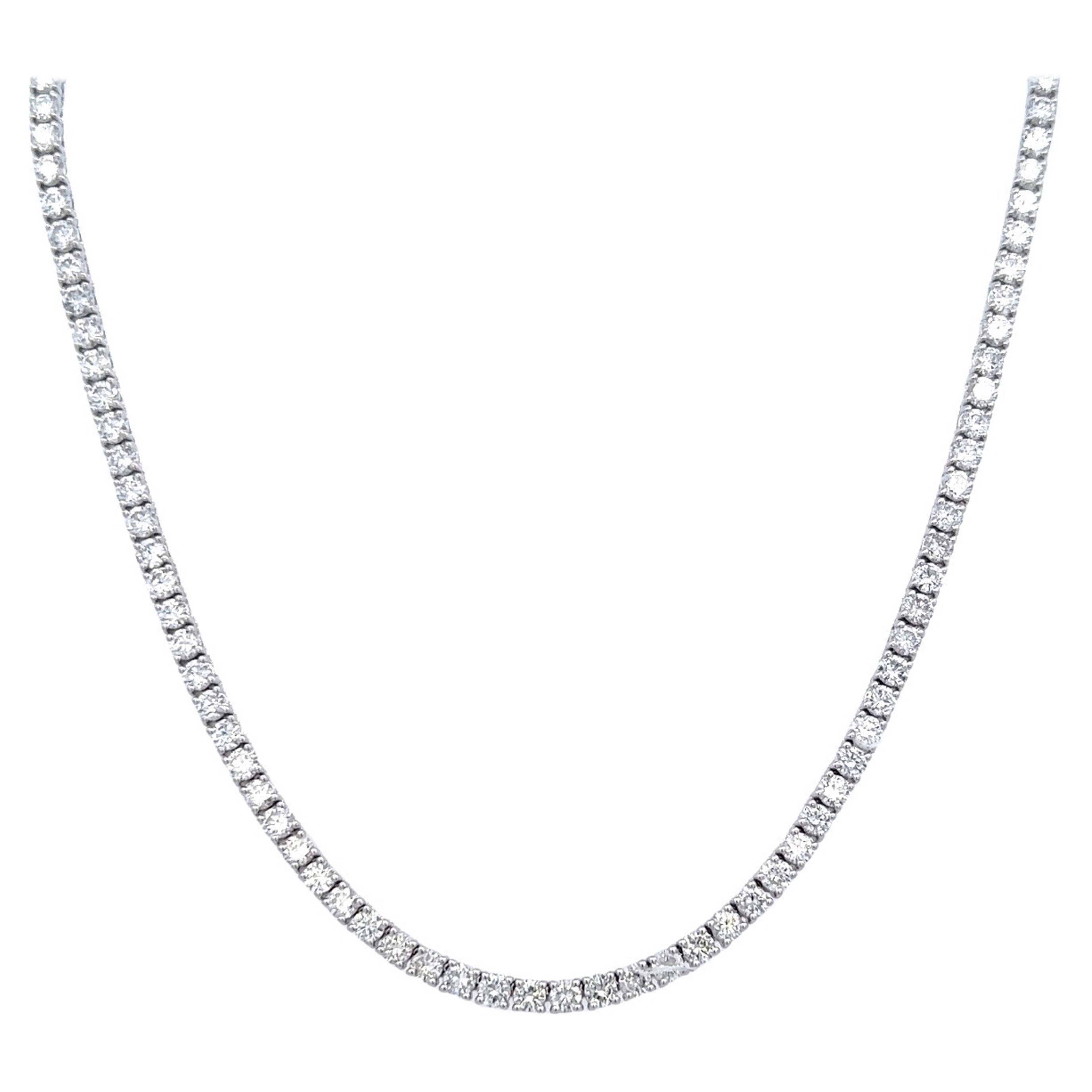 Alexander Beverly Hills 9.10ct E/F VS Diamond Tennis Necklace 18k White Gold For Sale