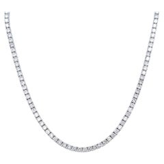 Alexander Beverly Hills 9.10ct E/F VS Diamond Tennis Necklace 18k White Gold