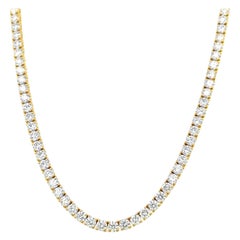 Alexander Beverly Hills 22.77ct Diamond Tennis Necklace 18k Yellow Gold