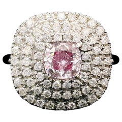 0,60 Karat Faint Pink Diamond Ring & Anhänger Convertible GIA zertifiziert