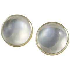 Vintage Moonstone and Gold Ear Studs