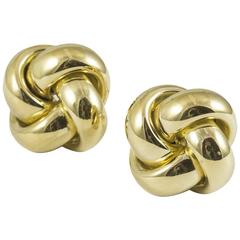 Vintage 18K Yellow Gold Love Knot Earrings