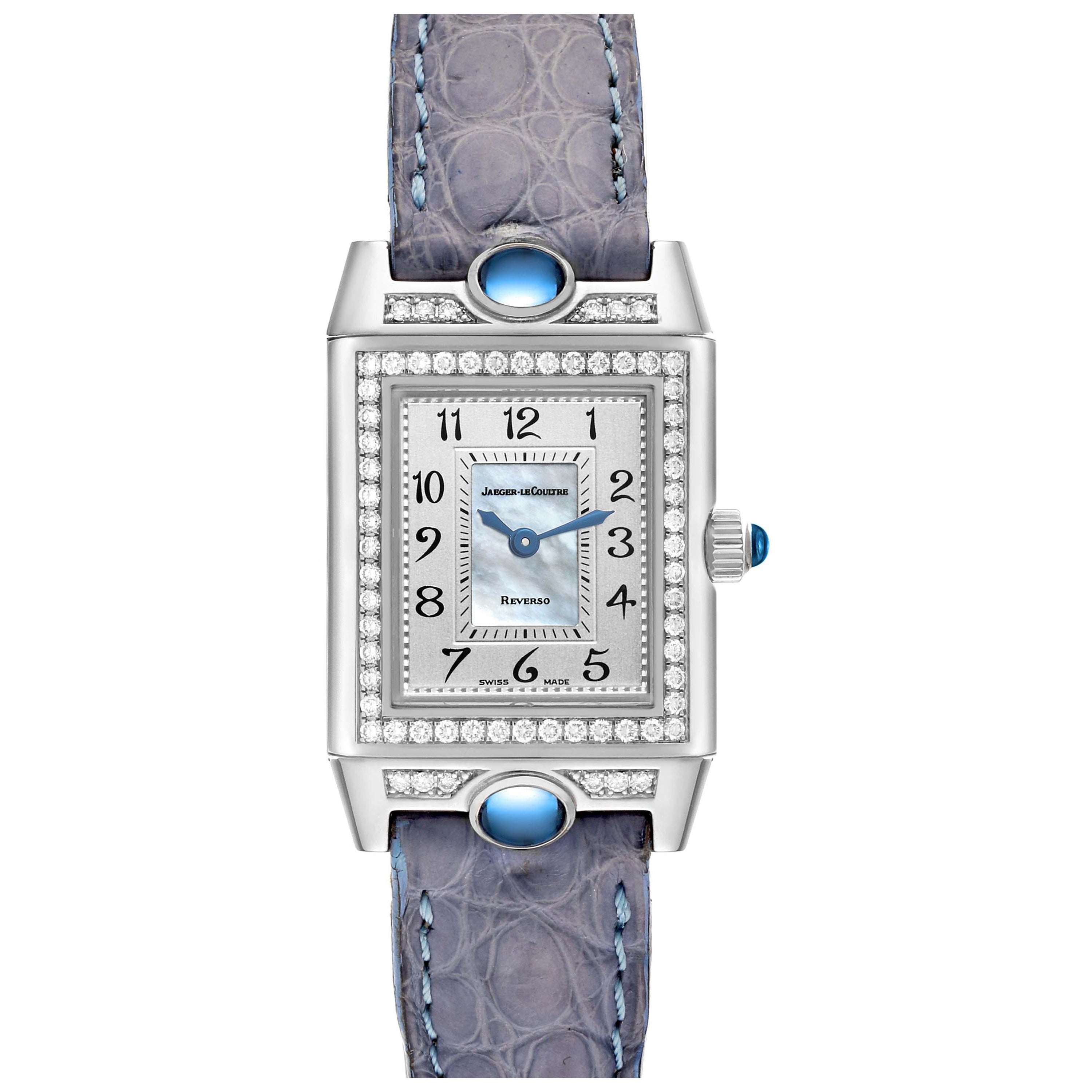 Jaeger LeCoultre Reverso Joaillerie White Gold Diamond Ladies Watch 267.3.86 For Sale