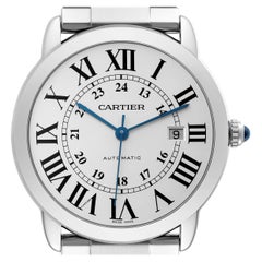 Cartier Ronde Solo XL Silver Dial Automatic Steel Mens Watch W6701011