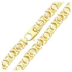 Chaîne byzantine 11,2 mm en or jaune massif 9 carats