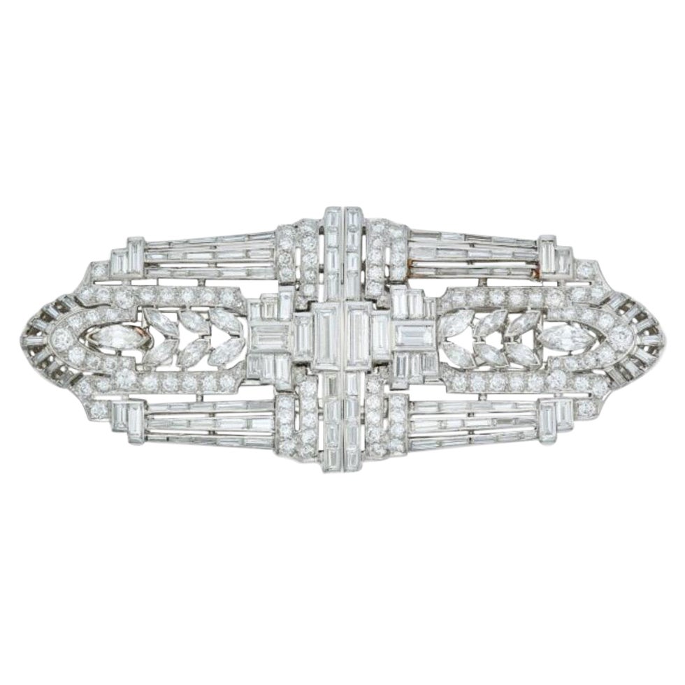 Art Deco Diamond Double Clip-Brooch  For Sale