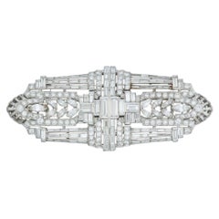 Retro Art Deco Diamond Double Clip-Brooch 