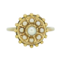 Antique Victorian Pearl Etruscan Ring