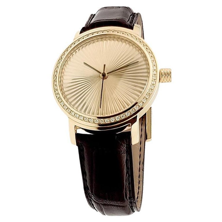 Cober “Nº2” with 60 brilliant cut Diamonds Yellow Gold and Rose Gold Wristwatch  For Sale