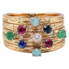 Vintage Diamant Edelstein 14k Gold Harem Ring