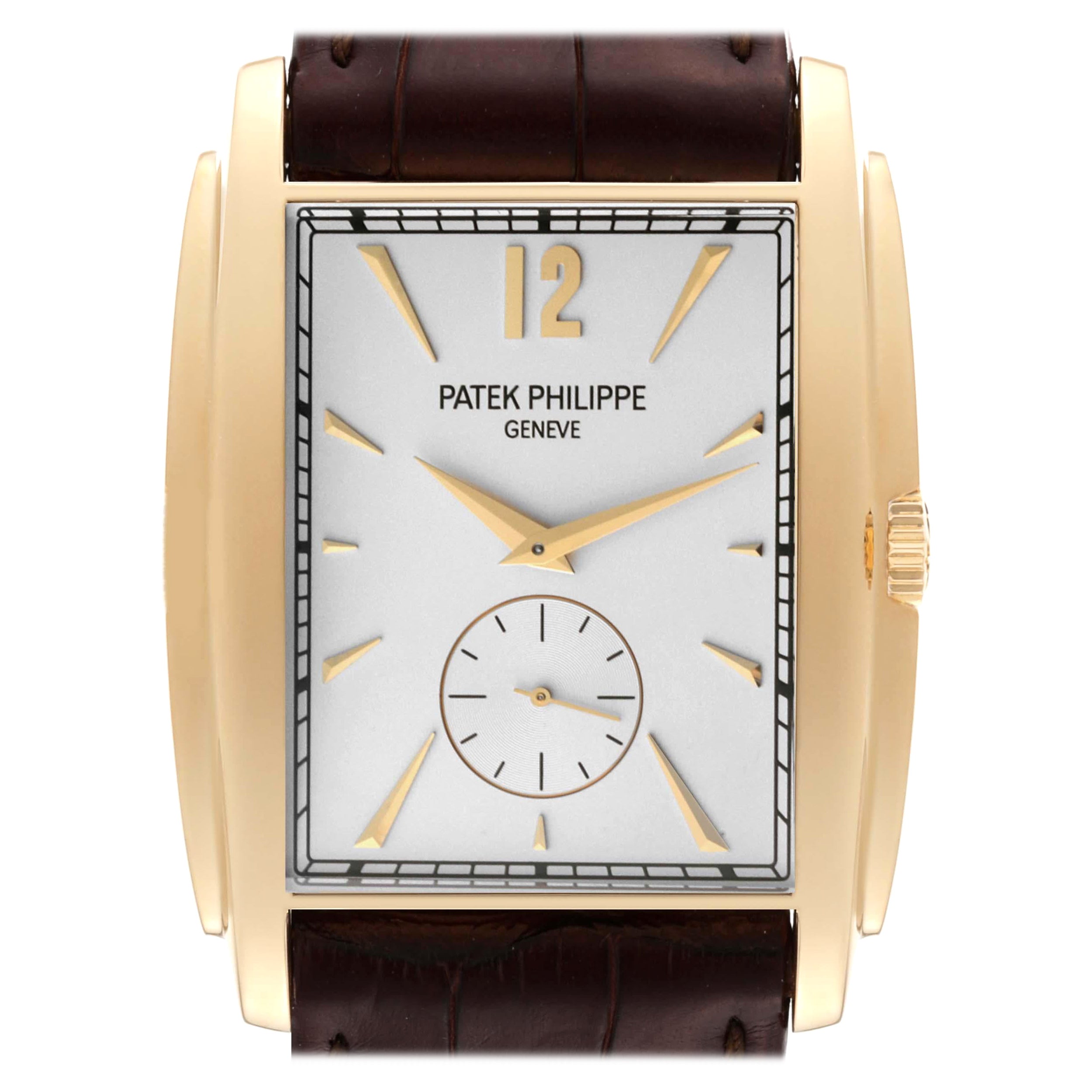 Patek Philippe Gondolo Small Seconds Yellow Gold Silver Dial Mens Watch 5124 For Sale