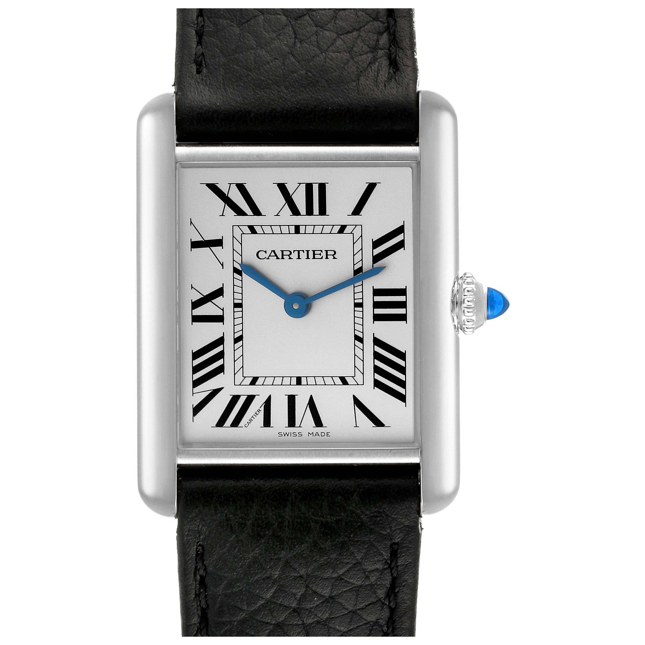 Cartier Tank Must Large Steel Silver Dial Ladies Watch WSTA0041 For Sale