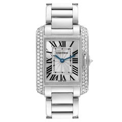 Used Cartier Tank Anglaise White Gold Diamond Ladies Watch WT100008