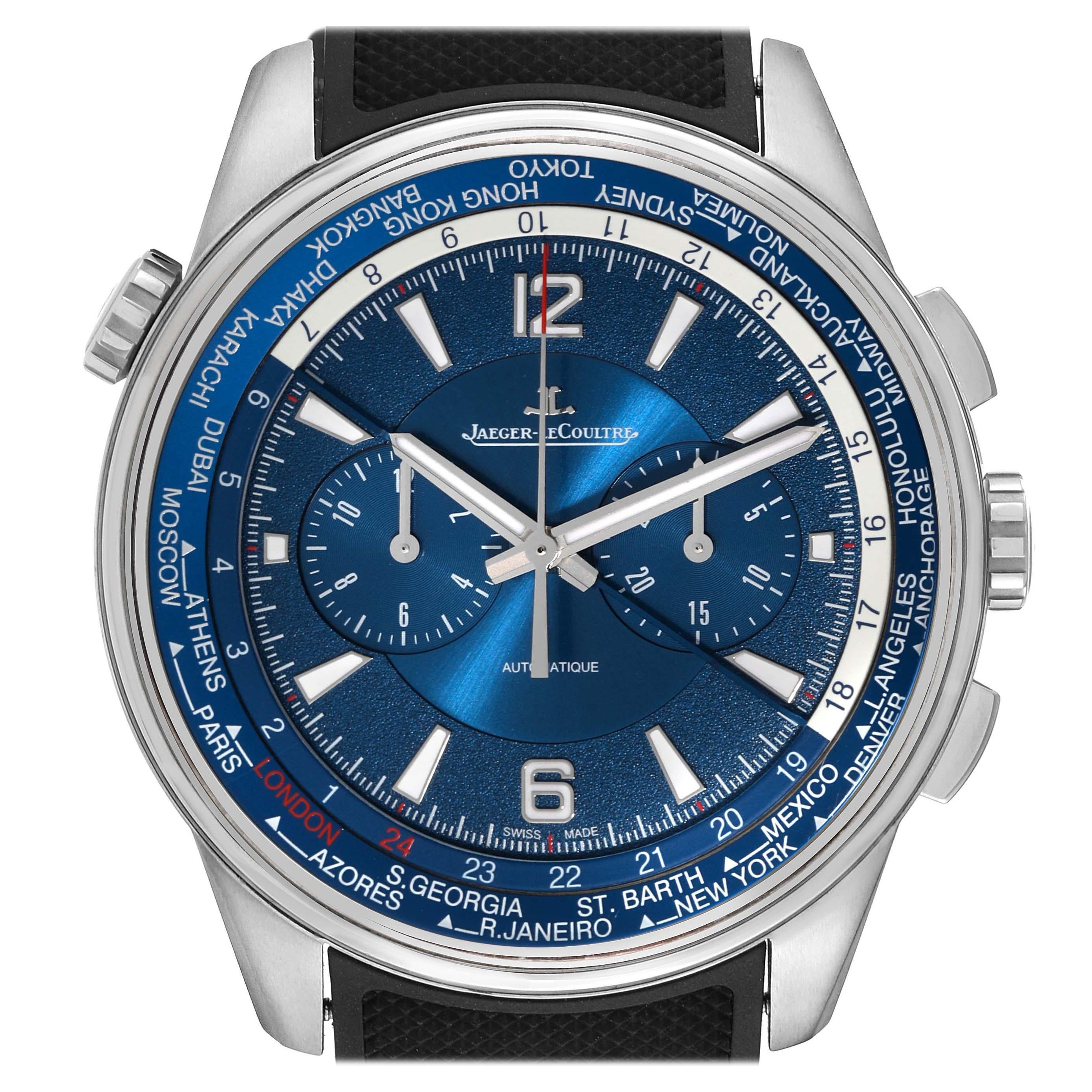 Jaeger LeCoultre Polaris World Time Titanium Mens Watch 844.T.C2.S Q905T480 For Sale
