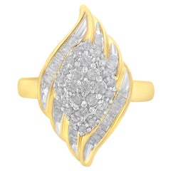 10K Yellow Gold 3/4 Cttw Diamond Cocktail Ring (I-J Color, I2-I3 Clarity)