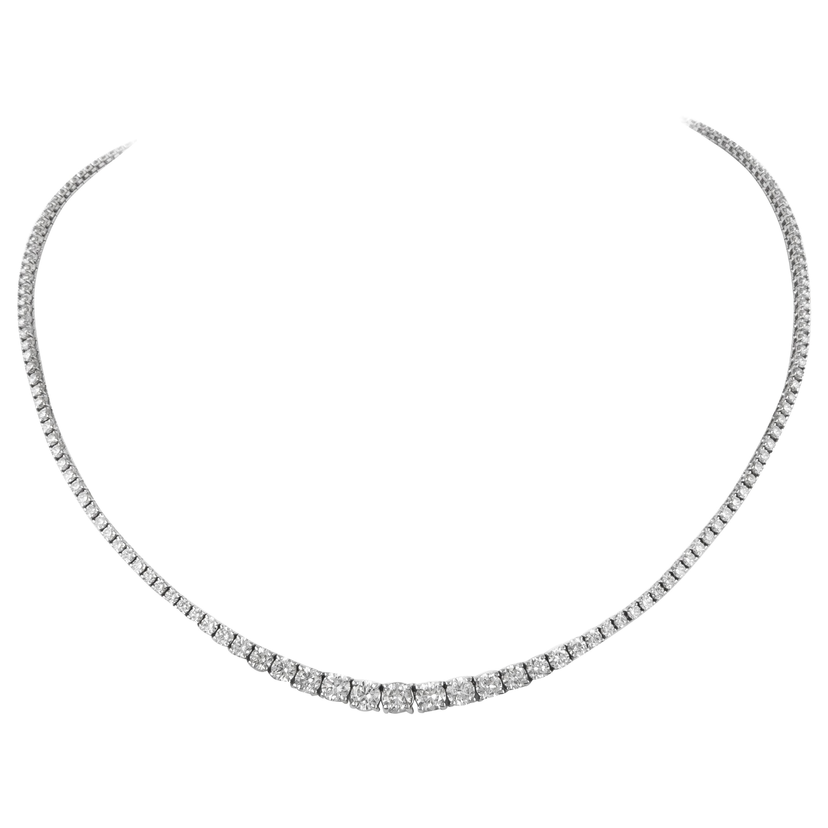 Alexander Beverly Hills 7,65 Karat Diamant Tennis Riviera-Halskette 18k im Angebot