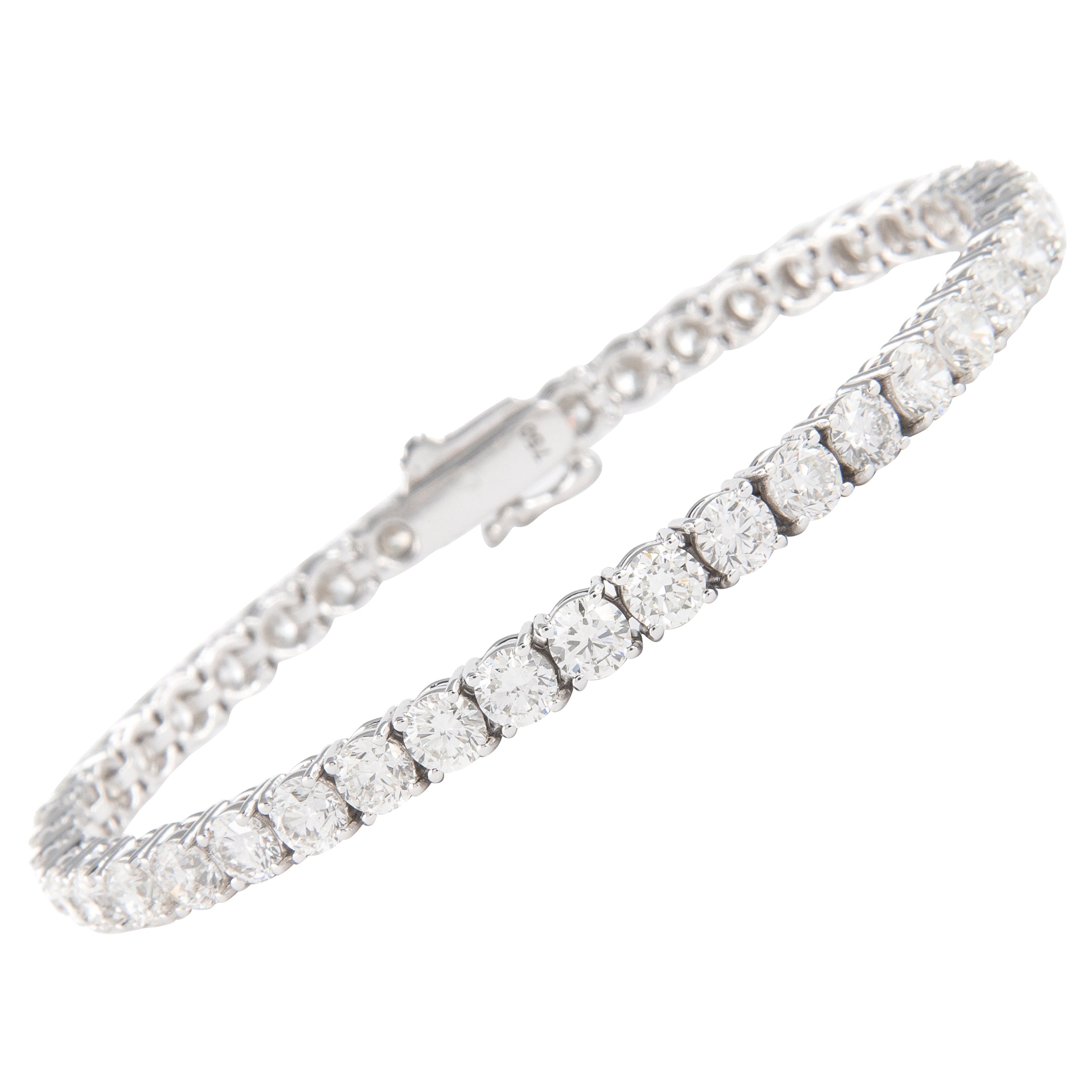 Alexander Beverly Hills Bracelet tennis en or blanc 18 carats avec diamants 9,88 carats