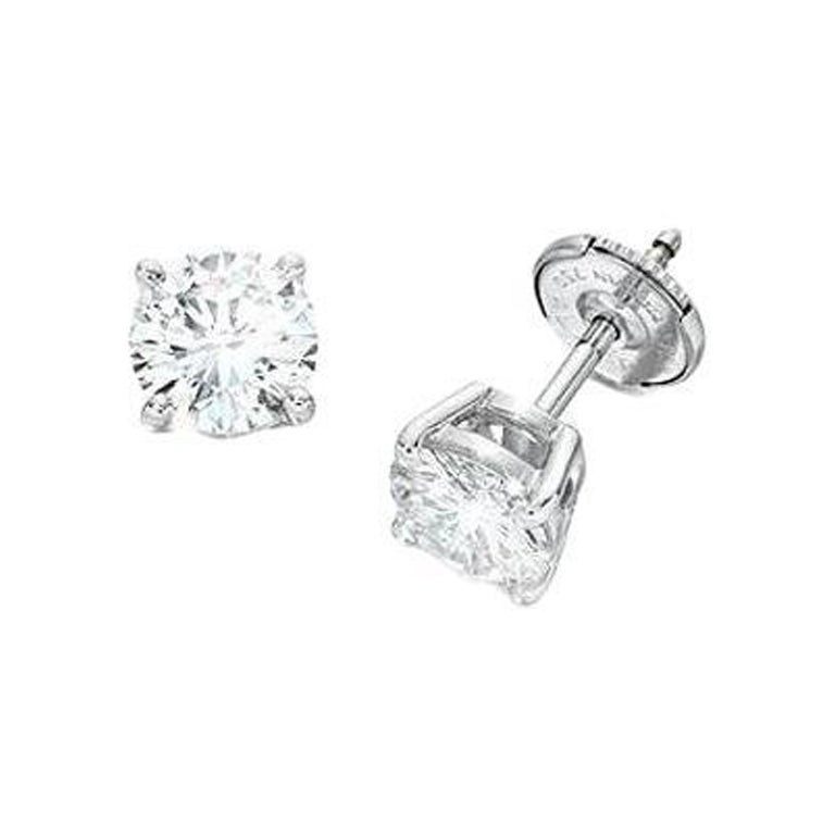 0.50 Carats F/G VVS Natural Diamonds 18 Carat White Gold Studs Earrings For Sale