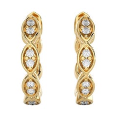 14K Yellow Gold Diamonds Huggie Earring -0.07 CTW