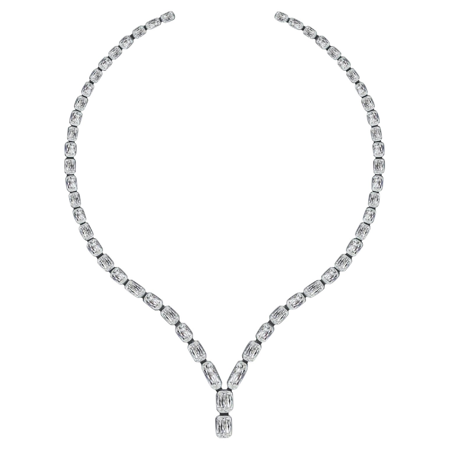 Emilio Jewelry Gia zertifizierte 40,00 Karat strahlender Diamant-Halskette Layout  im Angebot
