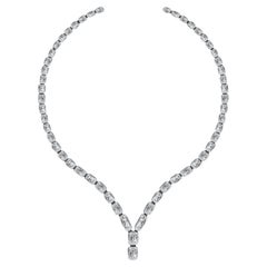 Emilio Jewelry Gia Certified 40.00 Carat Radiant Diamond Necklace Layout 