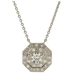 .70 Carat Diamond Platinum Pendant on 15 Inch Chain