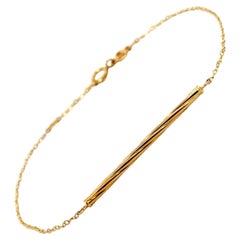 Used Solid 14k Yellow Gold Bar Link Bracelet