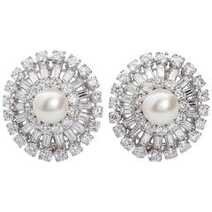 Diamond Pearl Cluster Earclips 9