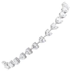 Rare 13.34 Carat Heart Shaped Diamond in Platinum Tennis Bracelet 7