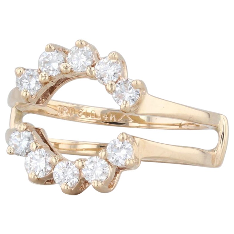 0.45ctw Diamond Ring Guard Jacket 14k Yellow Gold Size 6 Wedding Enhancer For Sale