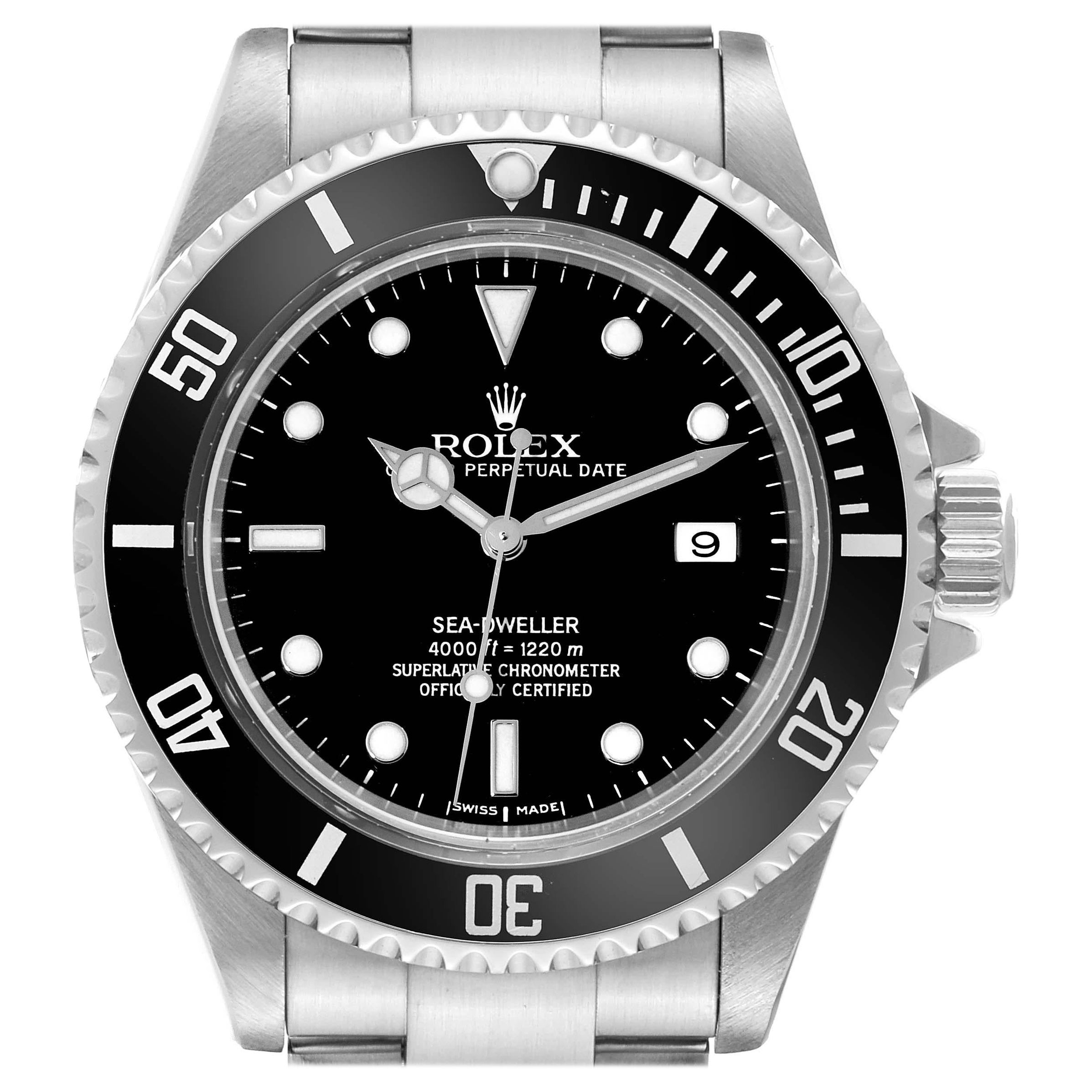 Rolex Seadweller 4000 Black Dial Steel Mens Watch 16600 For Sale