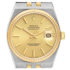 Vintage Rolex Oysterquartz Datejust Steel Yellow Gold Mens Watch 17013