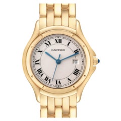 Cartier Cougar Yellow Gold Silver Dial Ladies Watch 887904