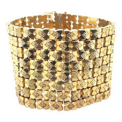 Bracelet Cléopâtre extra large en or jaune 18 carats vintage des années 1960