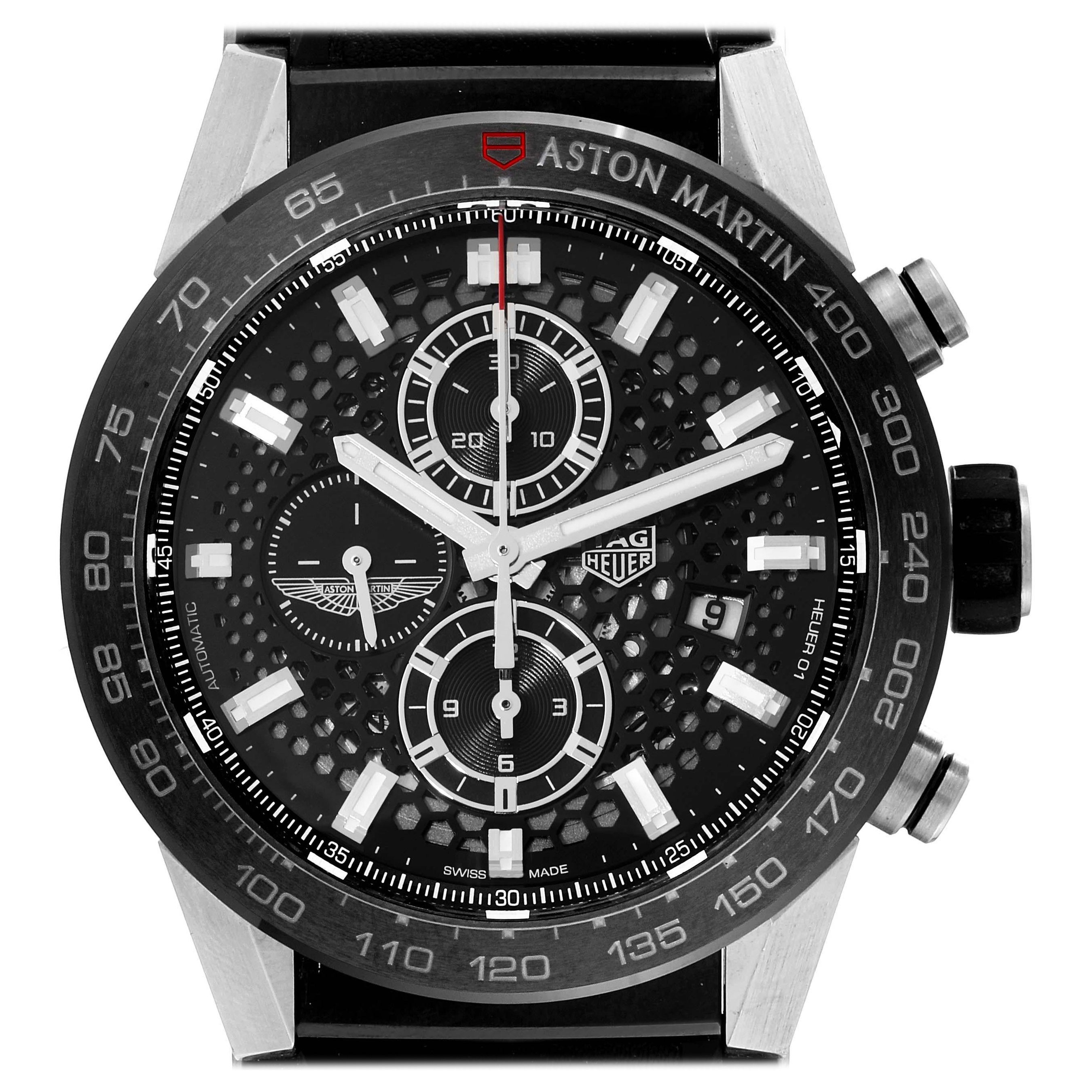 TAG Heuer Carrera 01 Aston Martin Steel Mens Watch CAR2A1AB For Sale