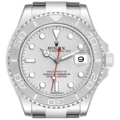 Used Rolex Yachtmaster Platinum Dial Steel Mens Watch 116622