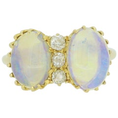 Antique French Opal and Diamond Ring